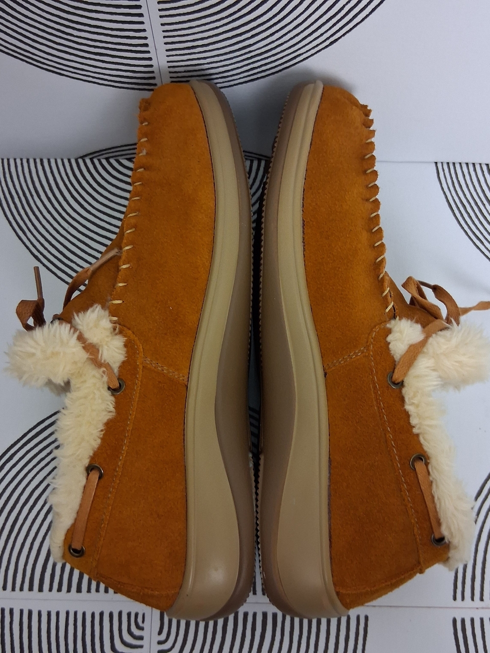 Orthofeet Womens 10 Wide Brown Faux Fur Lined Comfort Slip On Moccasin Slippers - Picture 8 of 13